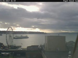 Puget Sound Cam Brooding Skies and Ferry