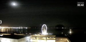 Seattle Waterfront Webcam Dark Night Bright Moon 07 30 2018