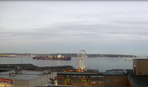 Seattle Waterfront Webcam SWW APL Cargo Ship 08 05 2018