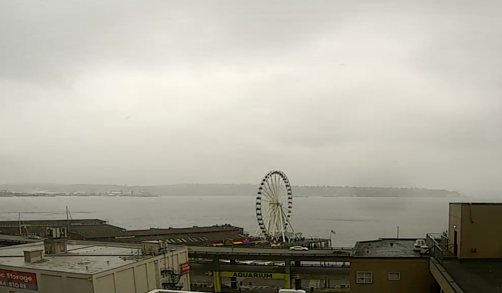 Seattle Waterfront Webcam SWW Cloudy Skies 08 02 2018