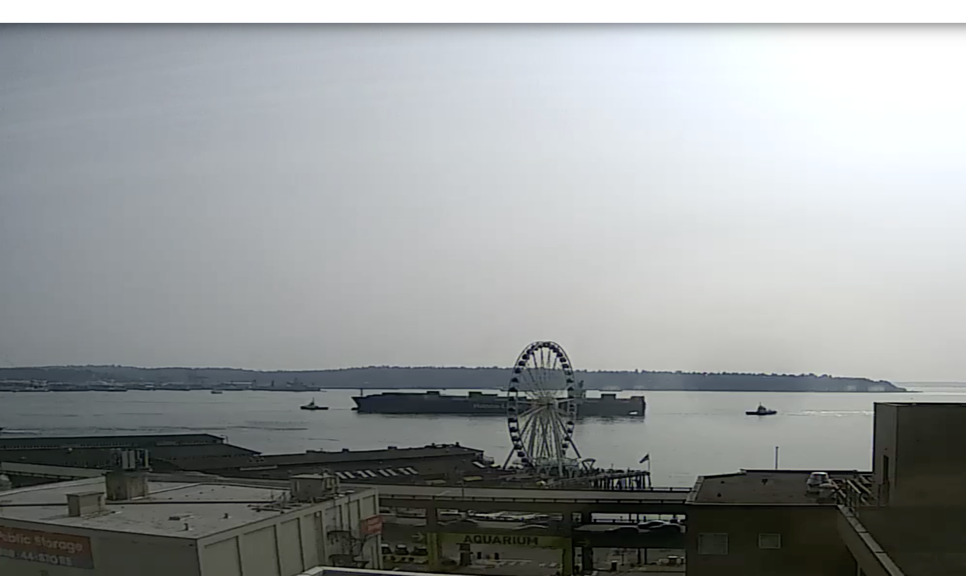 Seattle Waterfront Webcam SWW Tanker and Two Tugs Two 08 2018